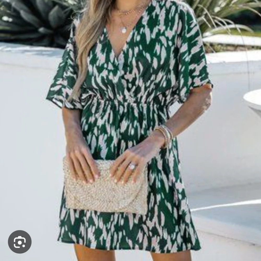 Cupshe Green & Gray White Patterned Women's Swim Dress Coverup - XL NWT - Picture 1 of 5
